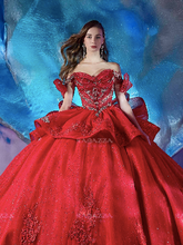 Cargar imagen en el visor de la galería, Vestido Rojo para Quince Desmontable. HIdden Sea by Ragazza
