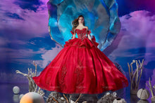 Cargar imagen en el visor de la galería, Vestido Rojo para Quince Desmontable. HIdden Sea by Ragazza