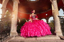 Cargar imagen en el visor de la galería, Vestido Rosa Mexicano tipo Charro para Quince Años
