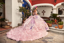 Cargar imagen en el visor de la galería, ULTIMAS PIEZAS PROMOCION XV Vestido tipo Mexicano Negro Rosa Cuarzo con Plata  para tus Quince Años