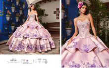 Cargar imagen en el visor de la galería, ULTIMAS PIEZAS PROMOCION XV Vestido tipo Mexicano Negro Rosa Cuarzo con Plata  para tus Quince Años