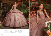 Cargar imagen en el visor de la galería, Vestido Blush o Tono de Rosa Tirantes caídos para Quinceañeras.