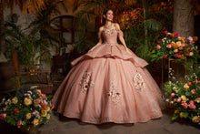 Cargar imagen en el visor de la galería, Vestido Blush o Tono de Rosa Tirantes caídos para Quinceañeras.