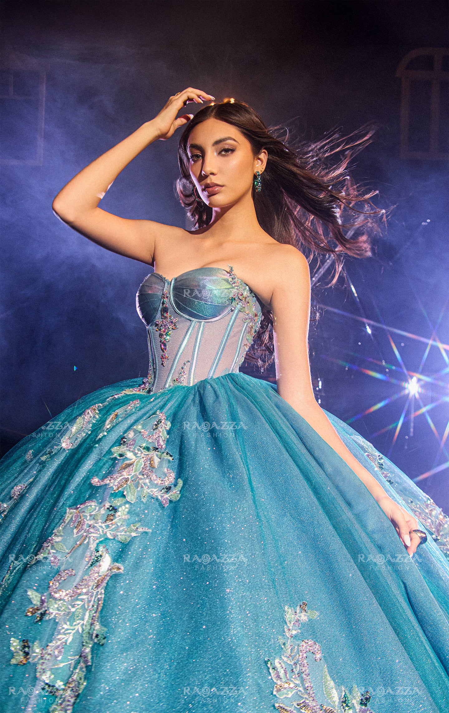 Vestido Jade para Quinceañera 2025 Ragazza Coleccion Epiphany