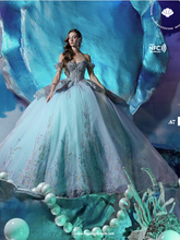 Cargar imagen en el visor de la galería, Vestido Azul Pastel para XV Coleccion Hidden Sea by Ragazza Fashion
