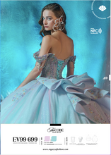 Cargar imagen en el visor de la galería, Vestido Azul Pastel para XV Coleccion Hidden Sea by Ragazza Fashion
