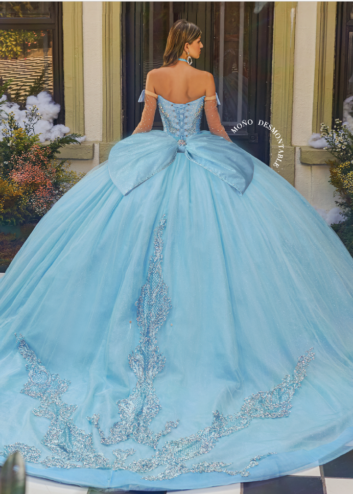 Vestido Color Celeste Cielo 15 Años Azul Cielo Vestido Azul De 15