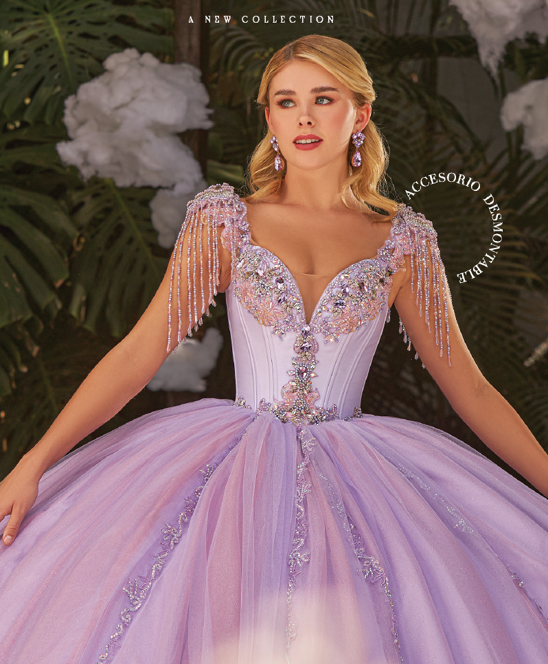 Vestido en Lila con Accesorio desmontable para Quinceanera Vestidos de XV