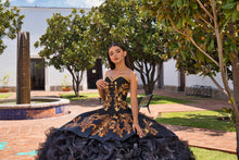 Cargar imagen en el visor de la galería, Vestido Negro con Dorado tipo Charro para tus Quince Años
