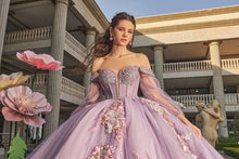 Cargar imagen en el visor de la galería, Espectacular Vestido en Lila para Quinceañera con Manga desmontable
