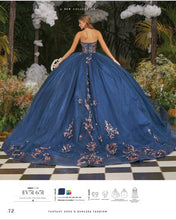 Cargar imagen en el visor de la galería, Vestido Navy / Azul Marino con Capa para Quinceañera
