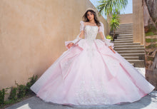 Cargar imagen en el visor de la galería, Vestido Rosa Claro  XV Mangas desmontables Pregunta Promociones
