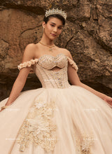 Cargar imagen en el visor de la galería, Vestido de XV Champagne
