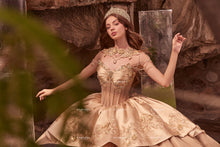 Cargar imagen en el visor de la galería, Vestido par XV Dorado Nueva Coleccion . Pregunta Promociones
