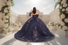 Cargar imagen en el visor de la galería, Hermoso vestido Azul Navy para Quinceañera Promoción Ragazza Fashion.
