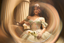 Cargar imagen en el visor de la galería, Vestido Hermoso Verde Sague XV Pregunta Promociones
