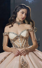 Cargar imagen en el visor de la galería, Vestido  para XV en Albaricoque con Transparencia .Edición Limitada  Pregunta Promociones
