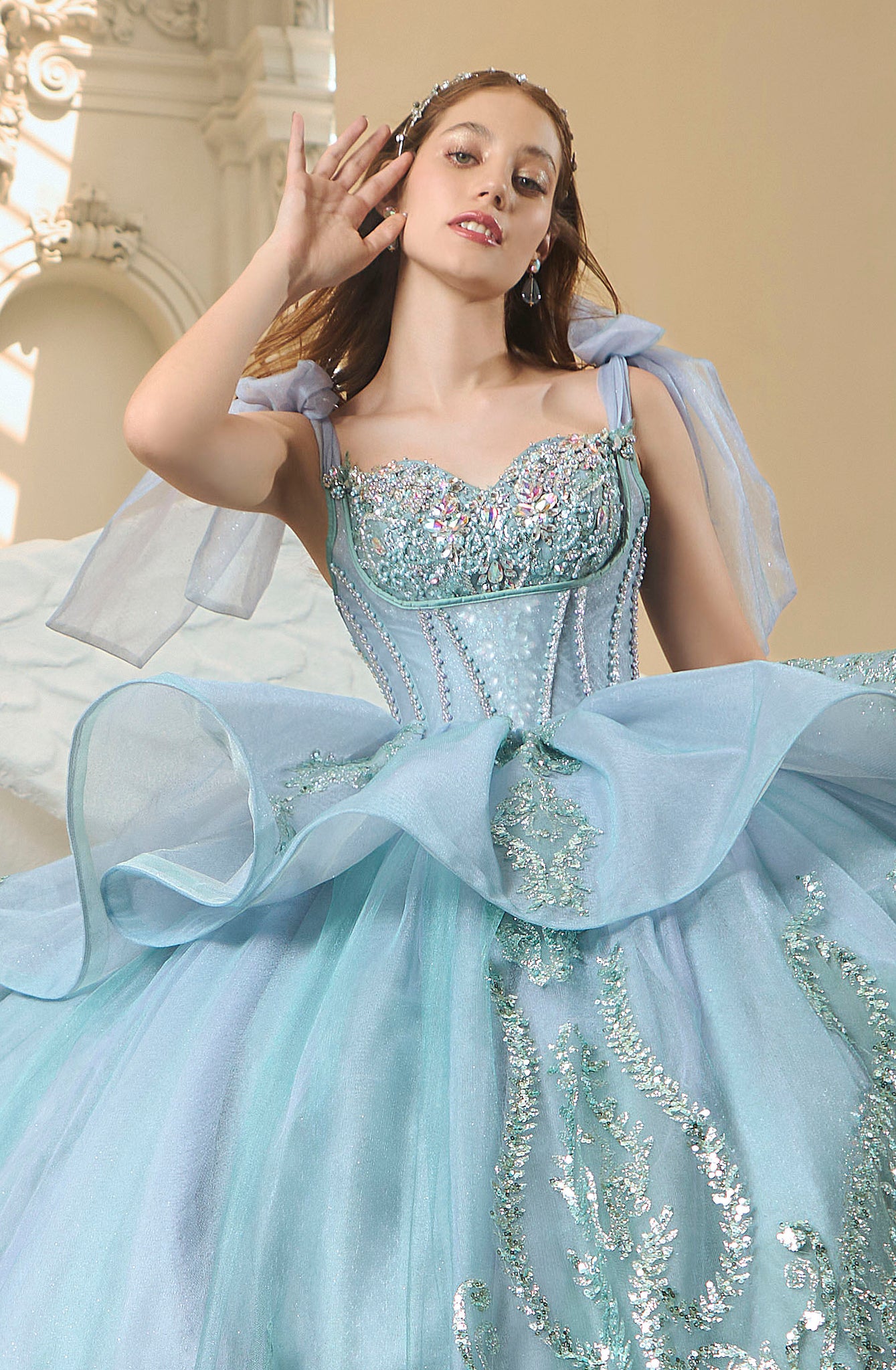 Quince Años Vestidos De 15 Con Falda Desmontable Azul Cielo