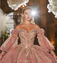 Cargar imagen en el visor de la galería, Pregunta por el % Vestido Blush con Manga Larga para Quinceañera
