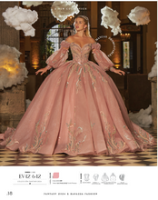 Cargar imagen en el visor de la galería, Pregunta por el % Vestido Blush con Manga Larga para Quinceañera
