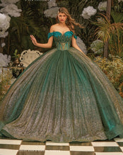 Cargar imagen en el visor de la galería, Vestido Verde Esmeralda para Quinceañera Coleccion Fairy by Ragazza Fashion
