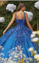 Cargar imagen en el visor de la galería, Vestido Azul para Quinceañera con Capa
