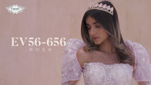 Cargar y reproducir el video en el visor de la galería, Vestido Rosa Claro  XV Mangas desmontables Pregunta Promociones
