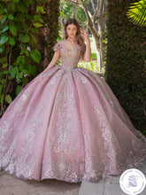 Cargar imagen en el visor de la galería, Vestido Blush para Quinceañera con toques Dorados y Grises.
