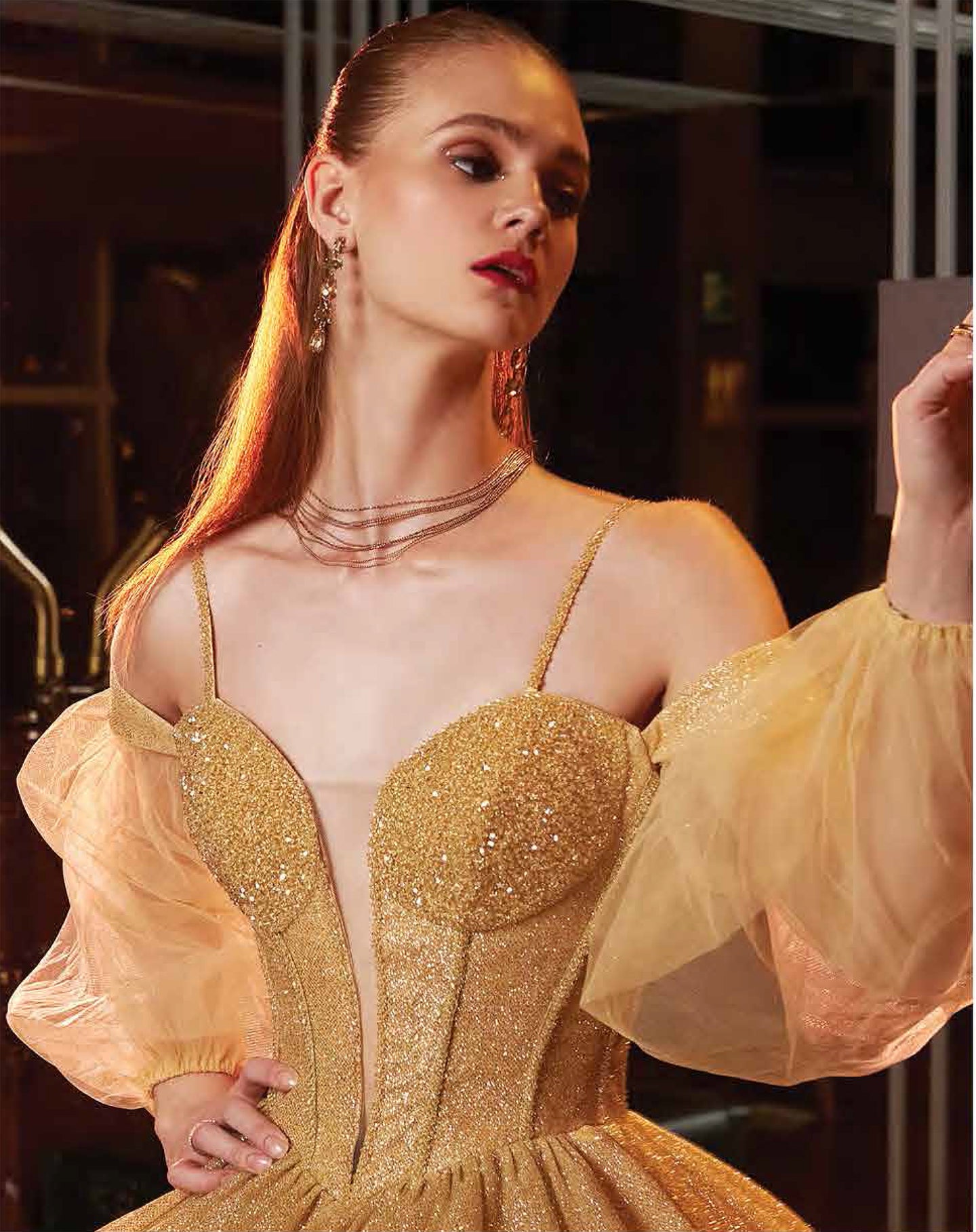 Hermoso Vestido color Oro para Quinceañera Ultimas Piezas