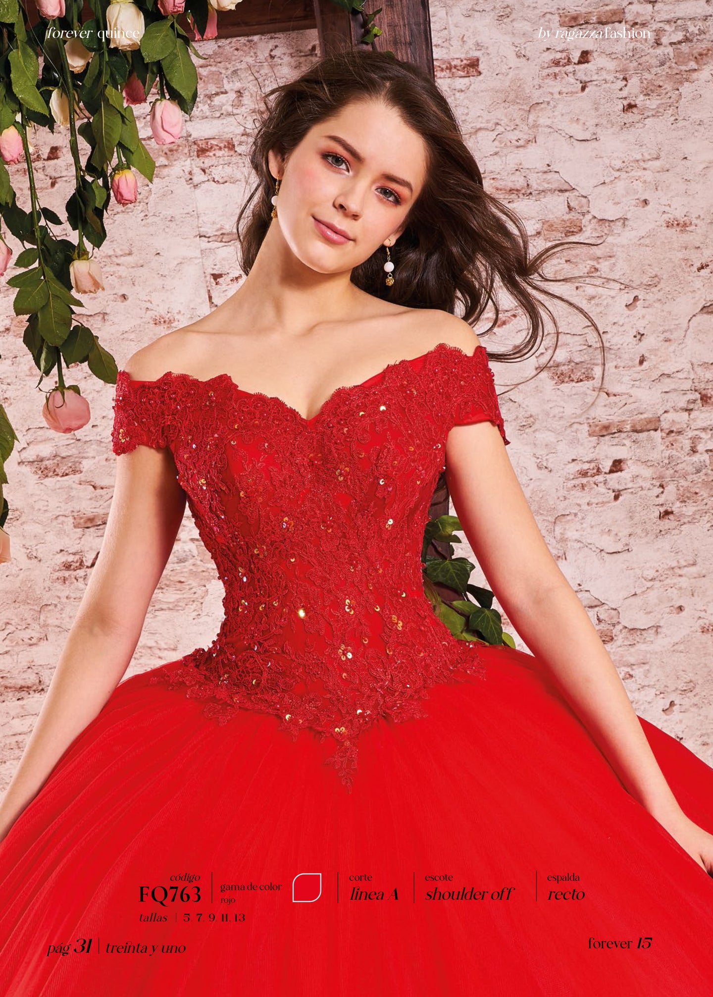 Vestido para XV Años Rojo con Caida – Vestidos