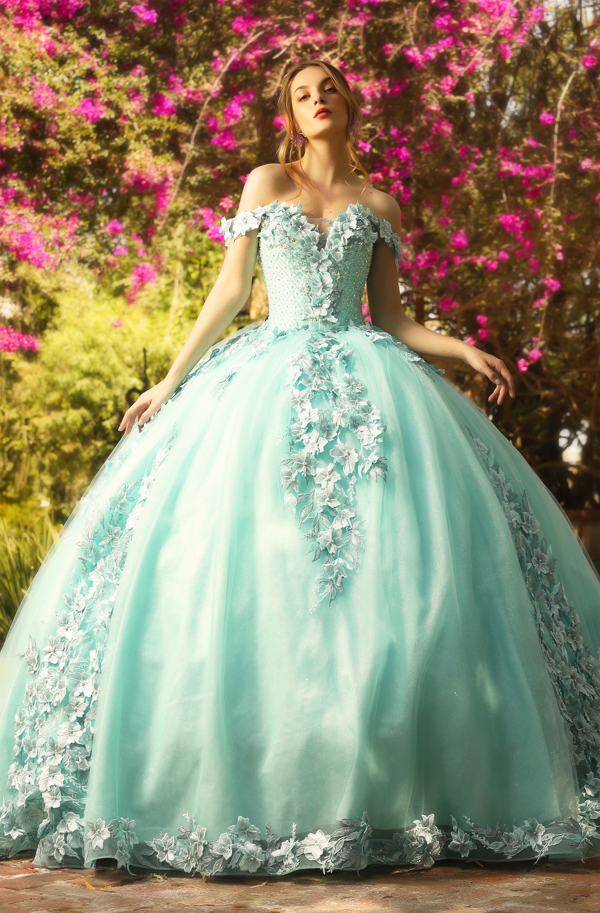 Vestidos Color Aqua Vestido Celeste Agua Quince Años Verde