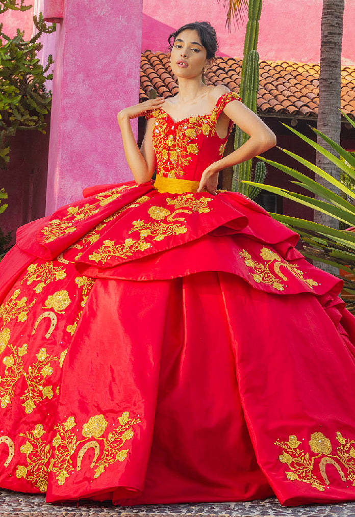 Vestido Charro Rojo para Quinceañera