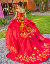 Cargar imagen en el visor de la galería, Vestido Charro Rojo para Quinceañera
