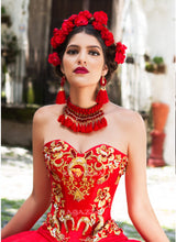 Cargar imagen en el visor de la galería, Vestido de Quinceañera Charro Rojo
