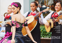 Cargar imagen en el visor de la galería, Vestido Charro Negro para Quinceañera con Flores  Bordadas
