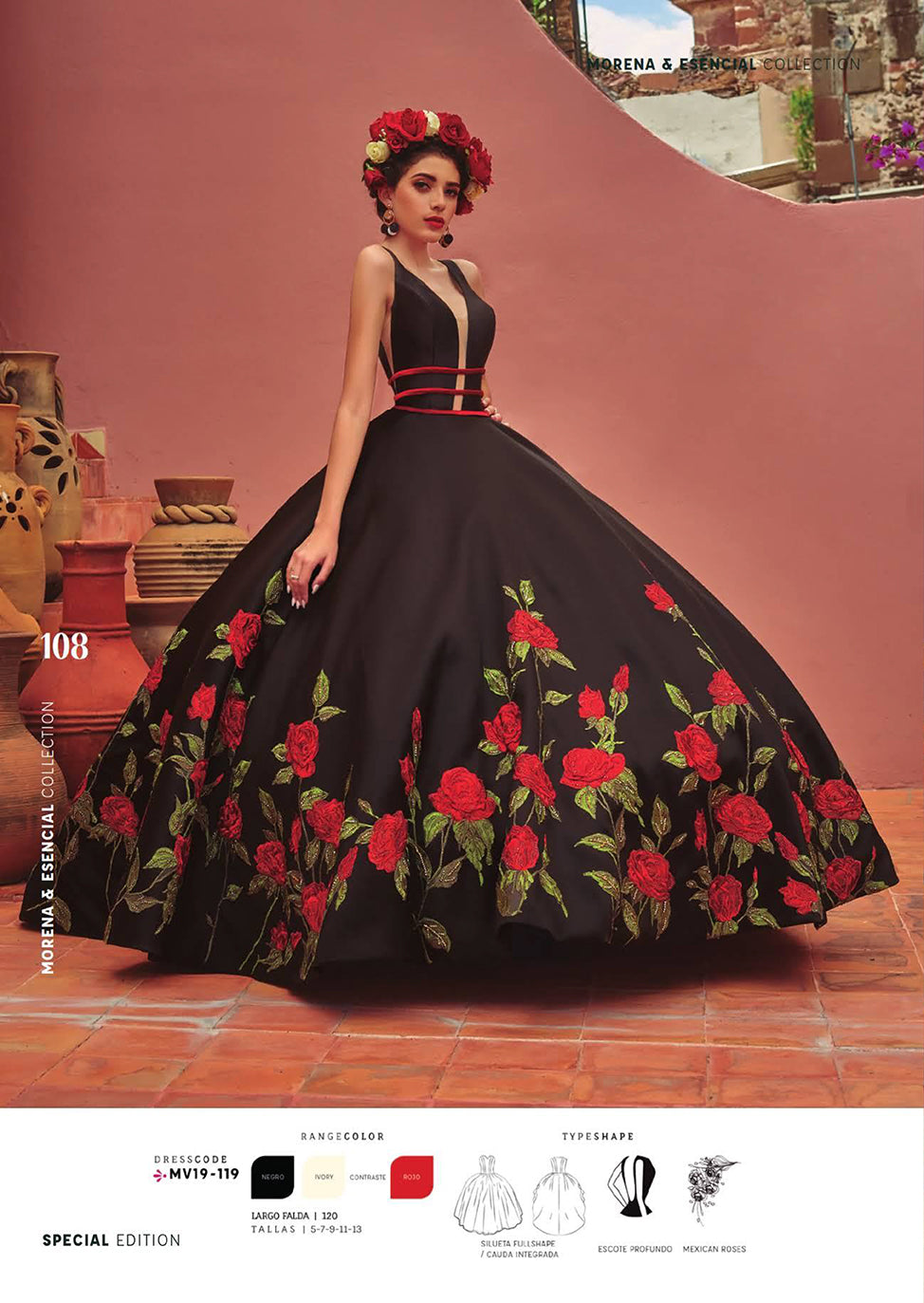 Vestido Negro Mexicano Quinceañera . ULTIMAS PIEZAS – Vestidos de XV