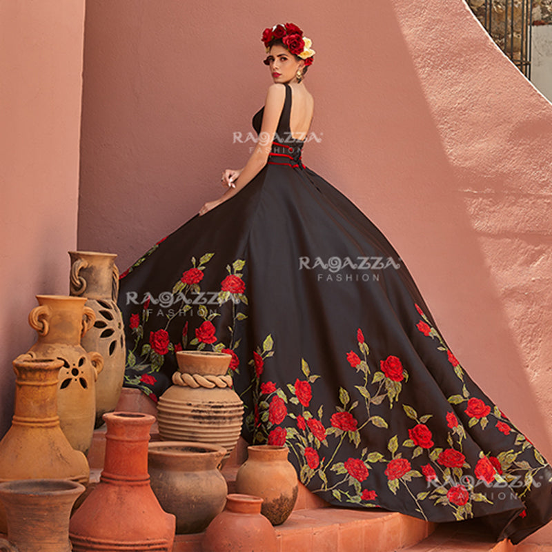 Vestido Negro Mexicano Quinceañera . ULTIMAS PIEZAS – Vestidos de XV