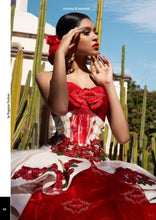 Cargar imagen en el visor de la galería, Vestido de Quince Años  Charro Blanco con Rojo
